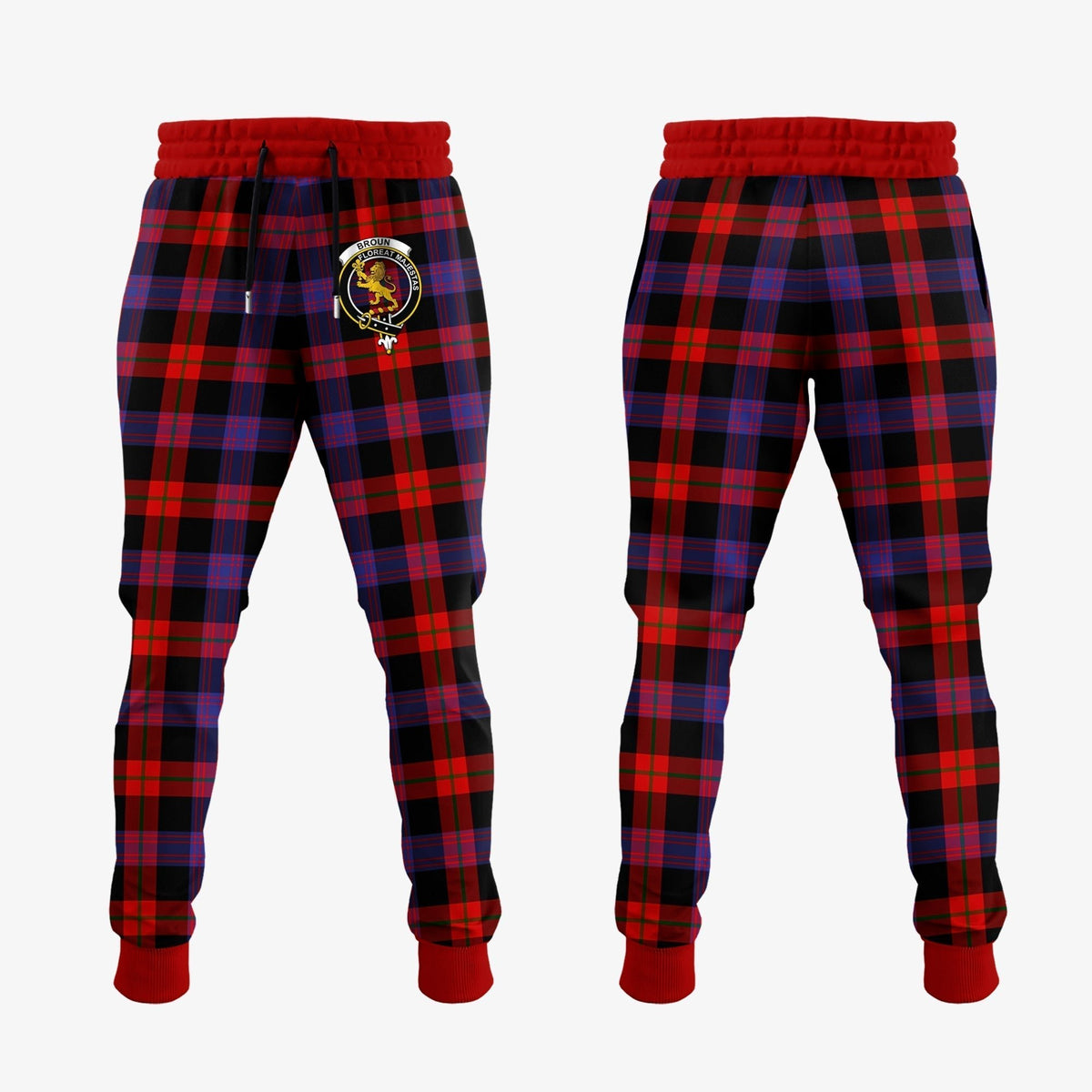 Clan Broun Modern Tartan Crest Jogger Sweatpants SS79 Clan Brown / Broun Tartan Today   