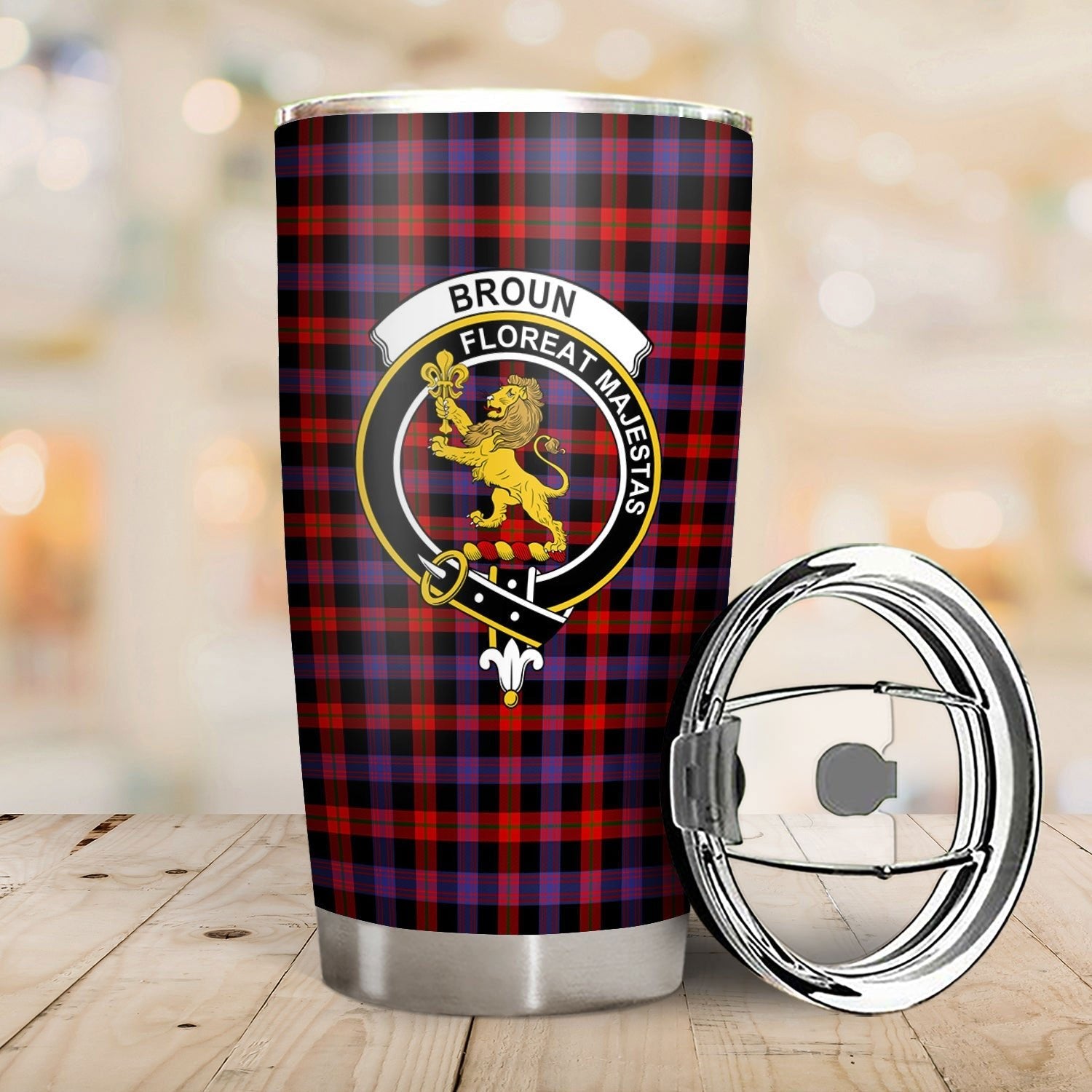 Clan Broun Modern Tartan Crest Tumbler SR95 Clan Brown / Broun Tartan Today   