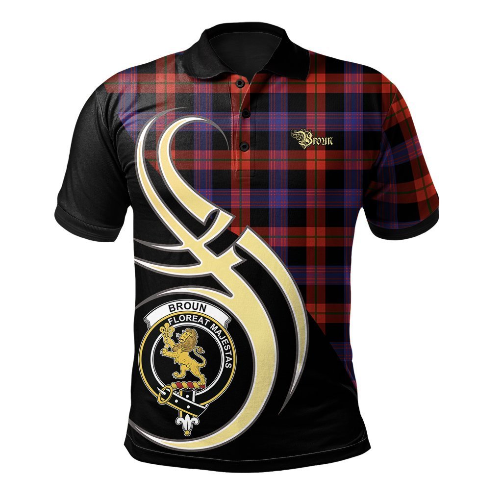 Clan Broun Modern Tartan Polo Shirt - Believe In Me Style QR49 Broun Modern Tartan Tartan Polo   