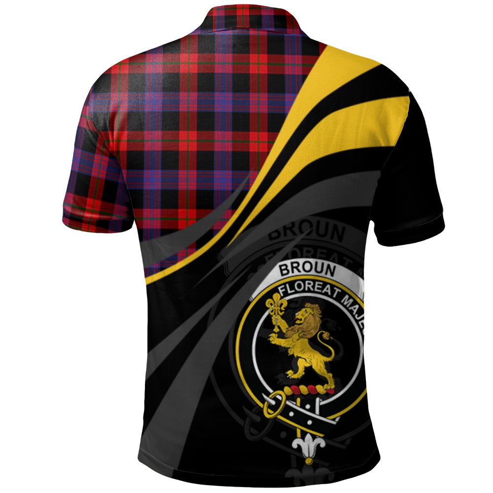 Clan Broun Modern Tartan Polo Shirt - Royal Coat Of Arms Style BK91 Broun Modern Tartan Tartan Polo   