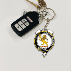 Clan Broun Tartan Crest Keychain WR42 Clan Brown / Broun Tartan Today   