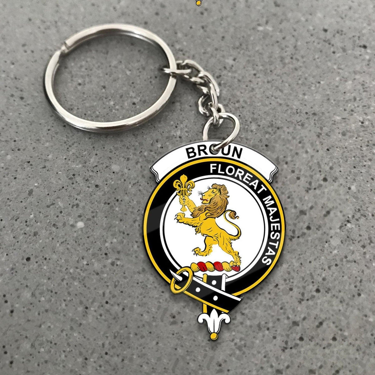 Clan Broun Tartan Crest Keychain WR42 Clan Brown / Broun Tartan Today   