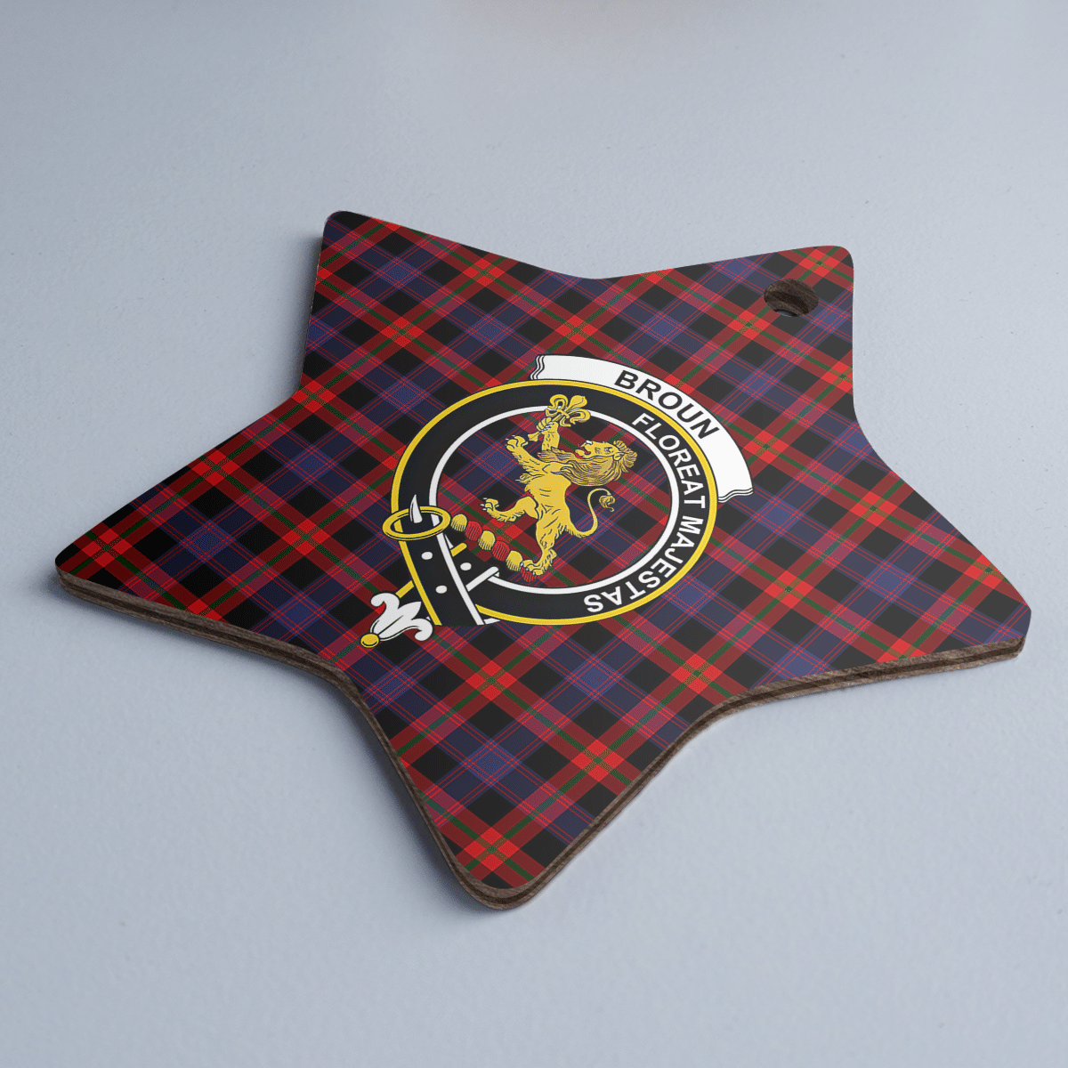 Clan Broun Tartan Crest Star Ceramic Ornament ZG67 Broun Tartan Tartan Christmas   