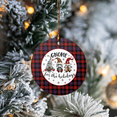 Clan Broun Tartan Gnome Round Ceramic Ornament FF46 Broun Tartan Tartan Christmas   