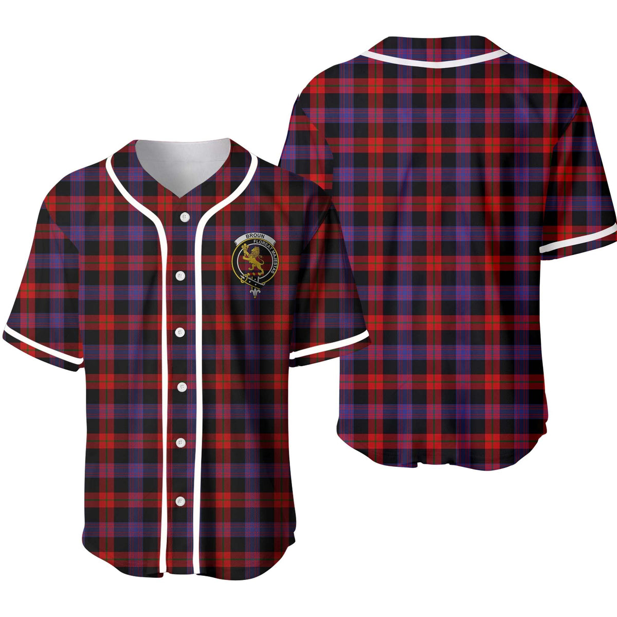 Clan Broun Tartan Unisex Baseball Jersey XP68QB55 Clan Brown / Broun Tartan Today   