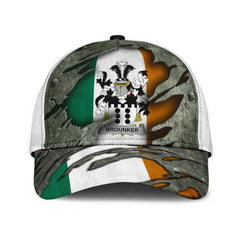 Clan Brounker Coat Of Arms - Irish Family Crest Classic Cap XV44 Brounker Coat Of Arms Irish Cap   