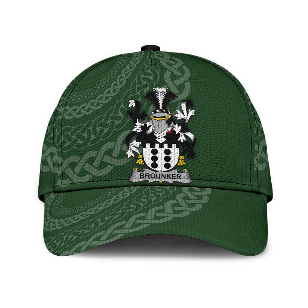 Clan Brounker Coat Of Arms - Irish Family Crest St Patrick's Day Classic CapSZ97 Classic Cap - Brounker Coat Of Arms St Patrick's Day Classic Cap Irish Cap   