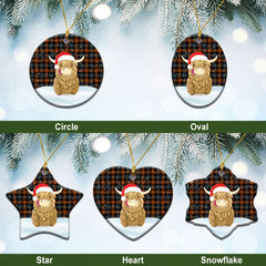 Clan Brown Ancient Tartan Christmas Ceramic Ornament Highland Cows Style OO71 Brown Ancient Tartan Tartan Ornament   