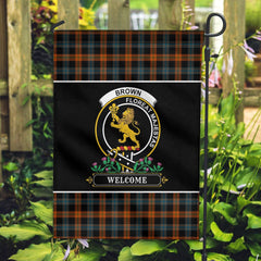 Clan Brown Ancient Tartan Crest Garden Flag  - Welcome  PQ70 Clan Brown / Broun Tartan Today   