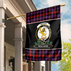 Clan Brown Modern Tartan Crest Garden Flag  - Welcome  LZ18 Clan Brown / Broun Tartan Today   