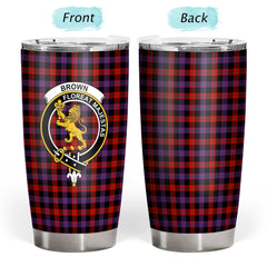 Clan Brown Modern Tartan Crest Tumbler GO83 Clan Brown / Broun Tartan Today   