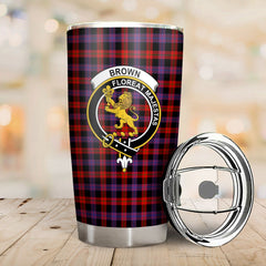 Clan Brown Modern Tartan Crest Tumbler GO83 Clan Brown / Broun Tartan Today   