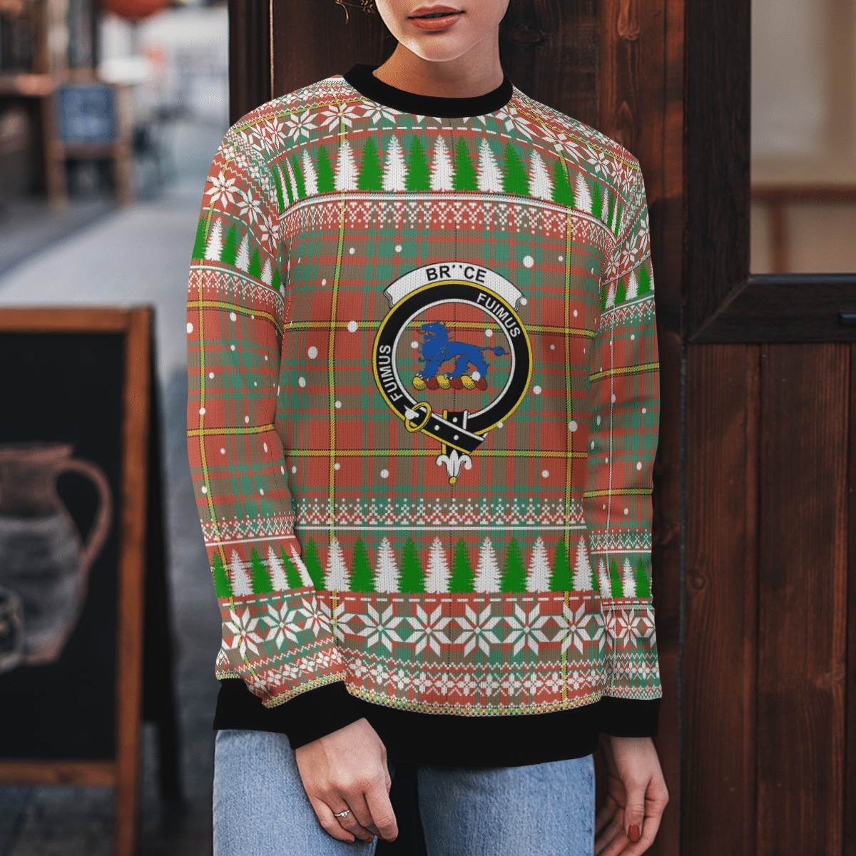 Clan Bruce Ancient Crest Tartan Christmas Ugly Sweater WL24 Bruce Ancient Crest Tartan Tartan Ugly Sweater   