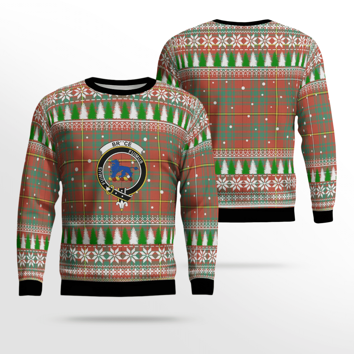 Clan Bruce Ancient Crest Tartan Christmas Ugly Sweater WL24 Bruce Ancient Crest Tartan Tartan Ugly Sweater   