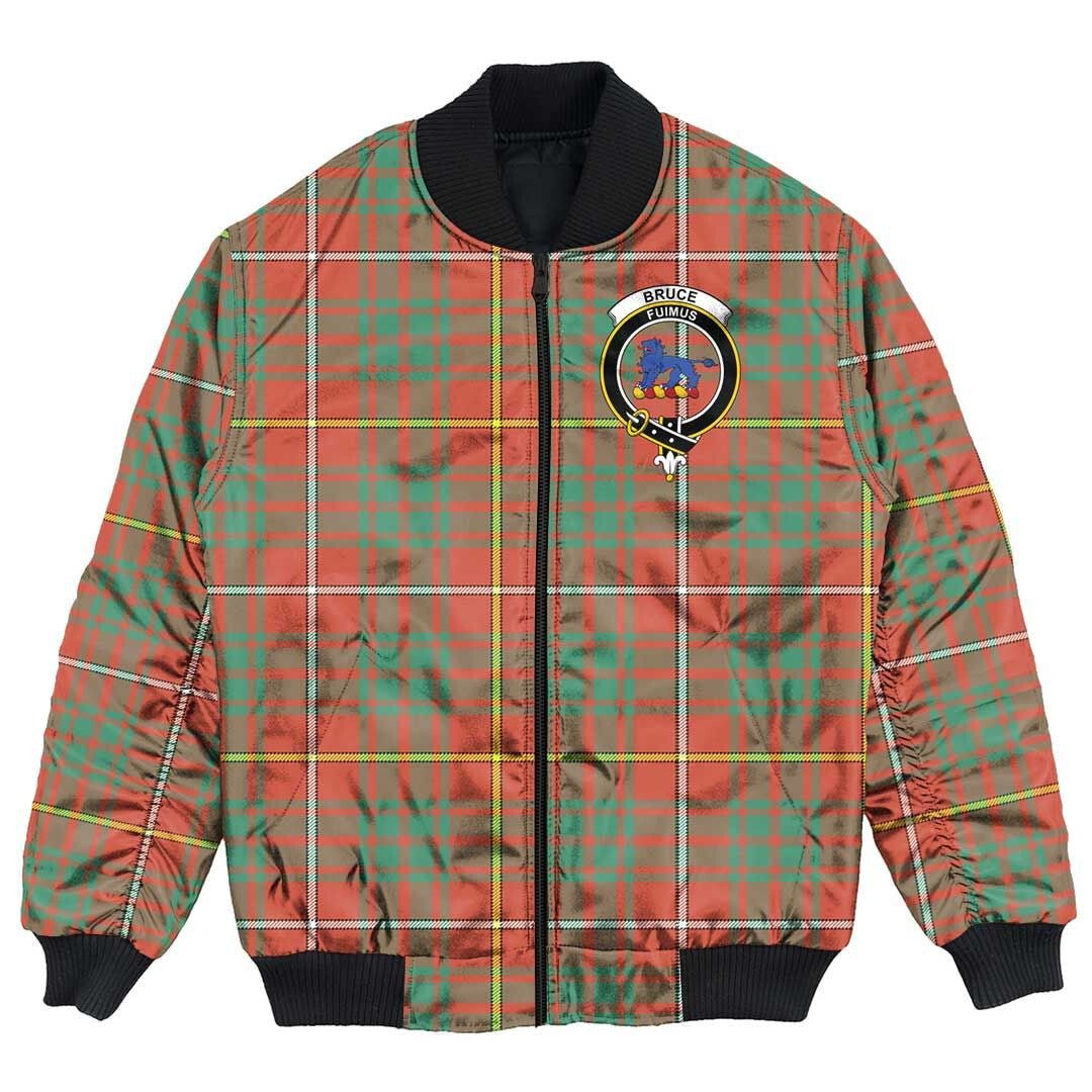 Clan Bruce Ancient Tartan Crest Bomber Jacket LD13 Bruce Ancient Tartan Tartan Bomber Jacket   