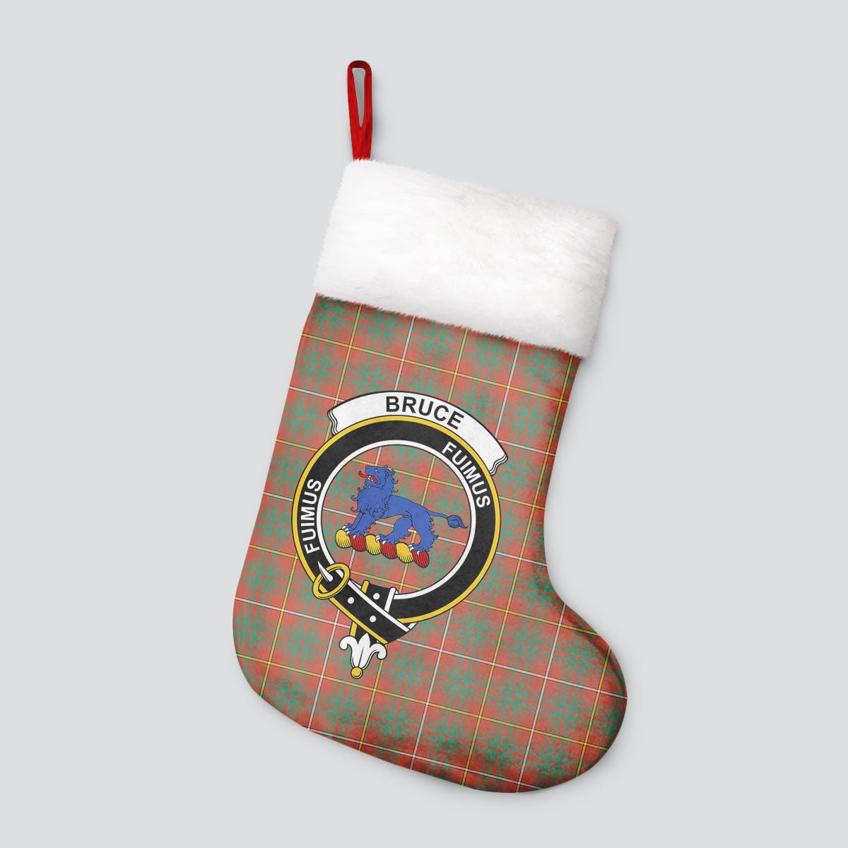 Clan Bruce Ancient Tartan Crest Christmas Stocking NW30 Bruce Ancient Tartan Tartan Stocking   