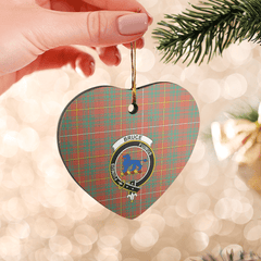 Clan Bruce Ancient Tartan Crest Heart Ceramic Ornament RQ85 Bruce Ancient Tartan Tartan Christmas   