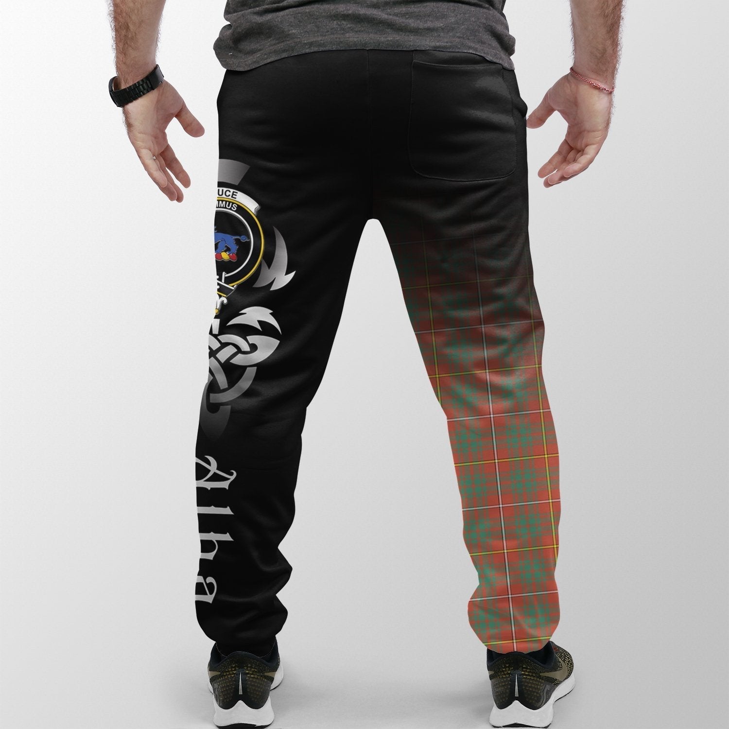 Clan Bruce Ancient Tartan Crest Jogger Sweatpants  Alba Celtic Style QF50 Clan Bruce Tartan Today   