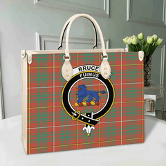 Clan Bruce Ancient Tartan Crest Leather Bag BT97 Clan Bruce Tartan Today   