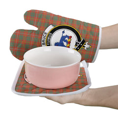 Clan Bruce Ancient Tartan Crest Oven Mitt And Pot Holder (2 Oven Mitts + 1 Pot Holder) KF67 Clan Bruce Tartan Today   