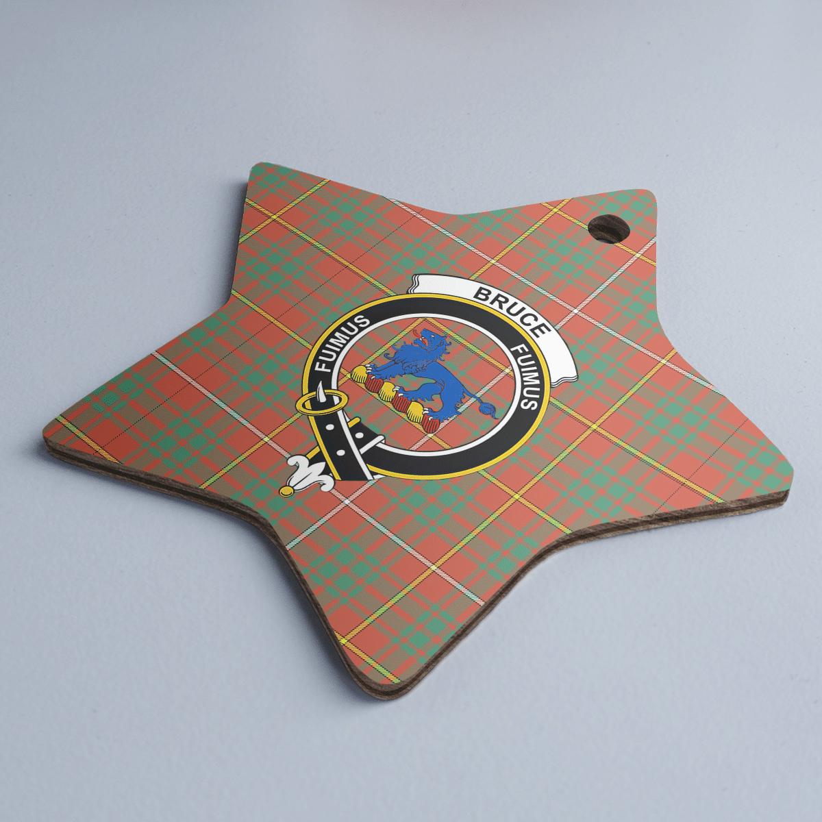 Clan Bruce Ancient Tartan Crest Star Ceramic Ornament NE25 Bruce Ancient Tartan Tartan Christmas   