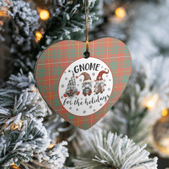 Clan Bruce Ancient Tartan Gnome Heart Ceramic Ornament LW27 Bruce Ancient Tartan Gnome Tartan Christmas   