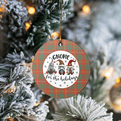 Clan Bruce Ancient Tartan Gnome Round Ceramic Ornament LH13 Bruce Ancient Tartan Tartan Christmas   