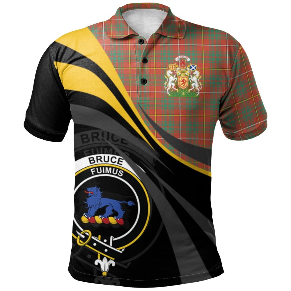 Clan Bruce Ancient Tartan Polo Shirt - Royal Coat Of Arms Style OT26 Bruce Ancient Tartan Tartan Polo   