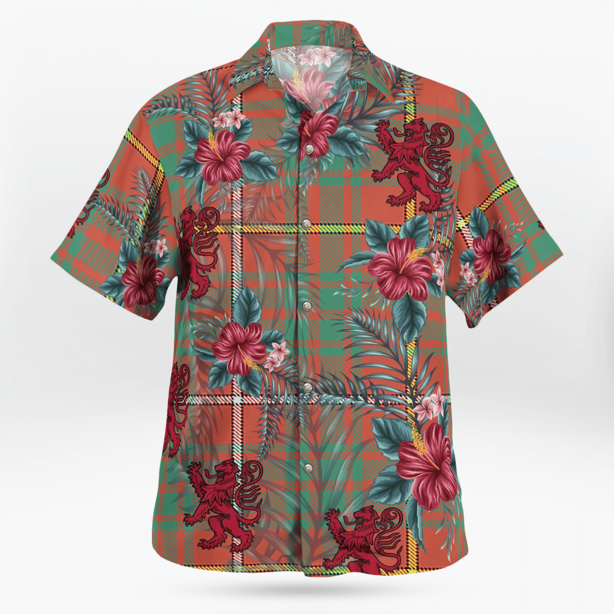 Clan Bruce Ancient Tartan Scottish Lion Hawaiian Shirt OE15 Bruce Ancient Tartan Tartan Hawaii Shirt   