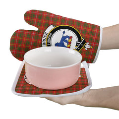 Clan Bruce Modern Tartan Crest Oven Mitt And Pot Holder (2 Oven Mitts + 1 Pot Holder) QD34 Clan Bruce Tartan Today   