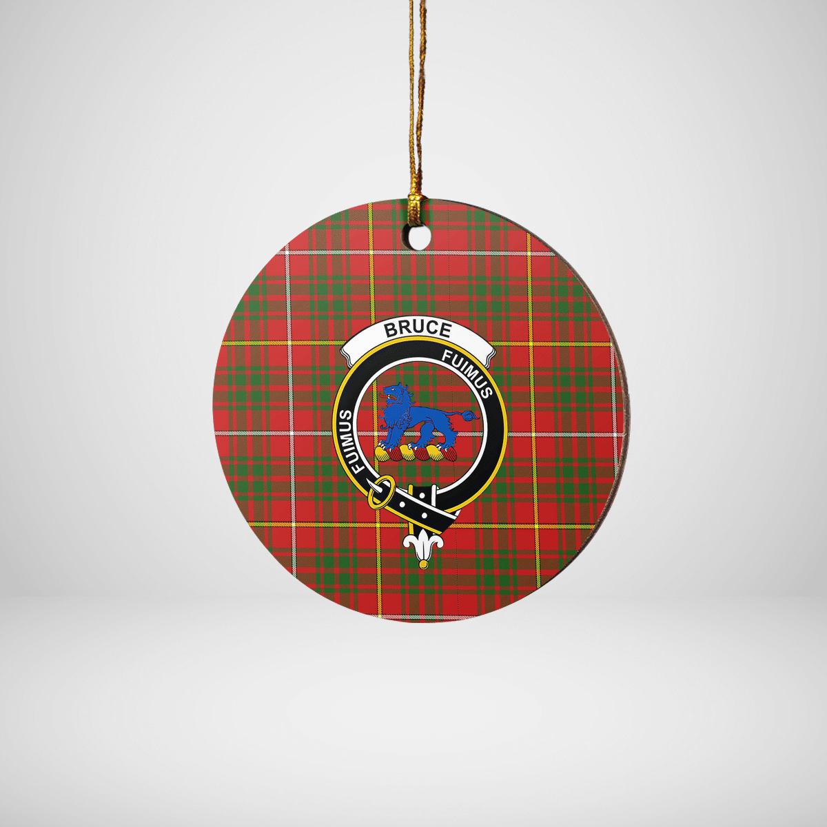 Clan Bruce Modern Tartan Crest Round Ceramic Ornament VA11 Bruce Modern Tartan Tartan Christmas   