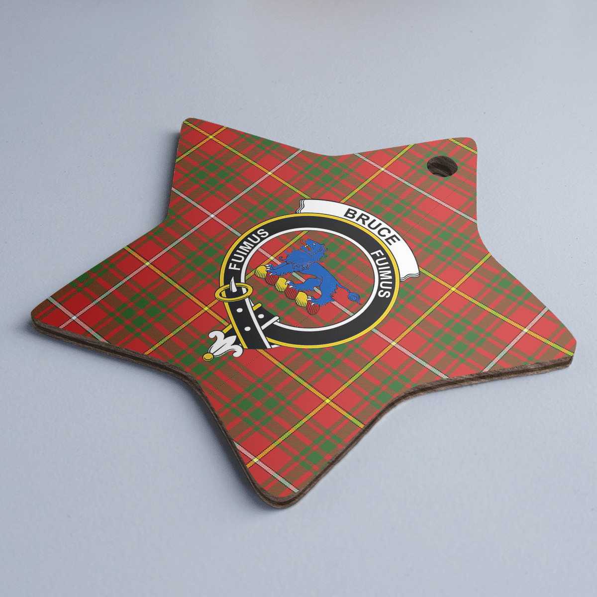 Clan Bruce Modern Tartan Crest Star Ceramic Ornament WI56 Bruce Modern Tartan Tartan Christmas   