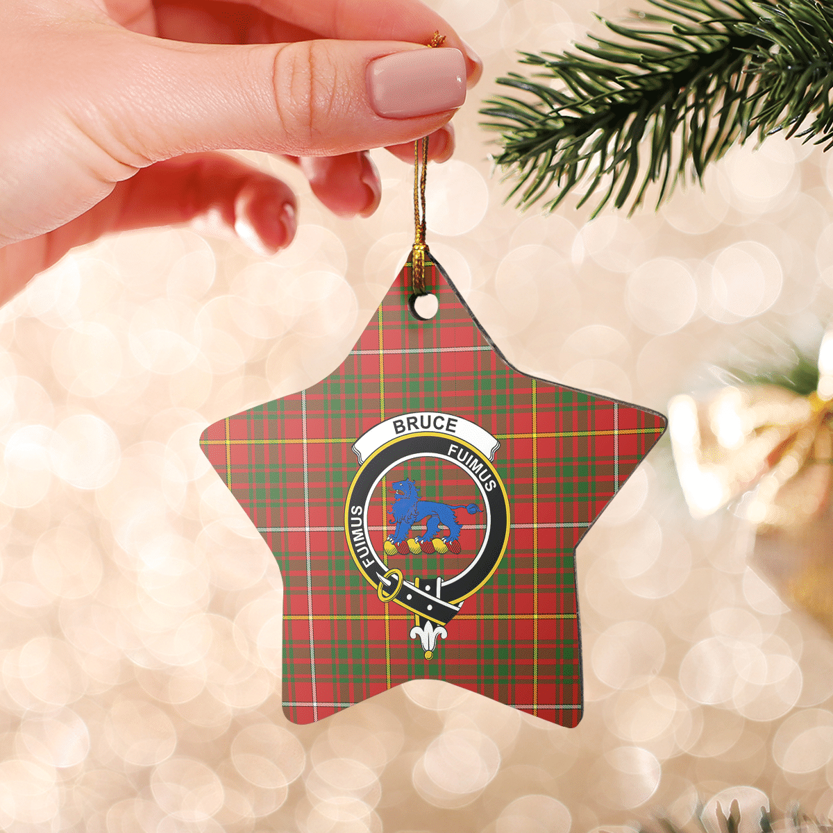 Clan Bruce Modern Tartan Crest Star Ceramic Ornament WI56 Bruce Modern Tartan Tartan Christmas   