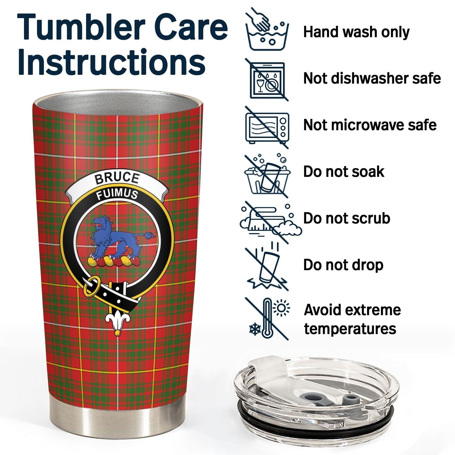 Clan Bruce Modern Tartan Crest Tumbler DZ31 Clan Bruce Tartan Today   