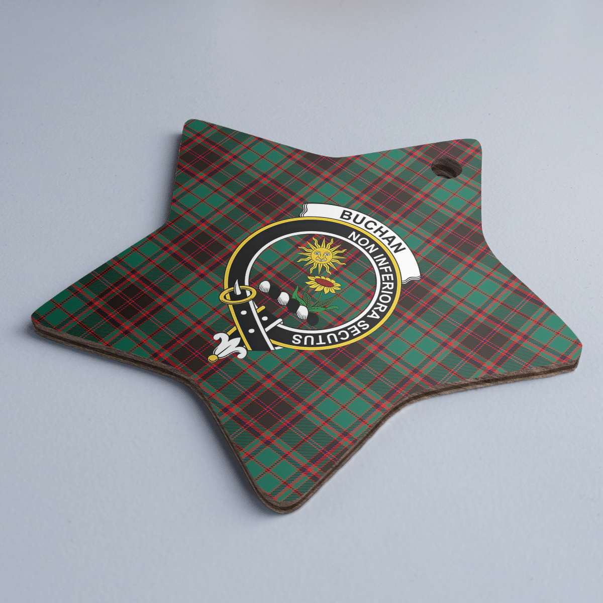 Clan Buchan Ancient Tartan Crest Star Ceramic Ornament PA85 Buchan Ancient Tartan Tartan Christmas   