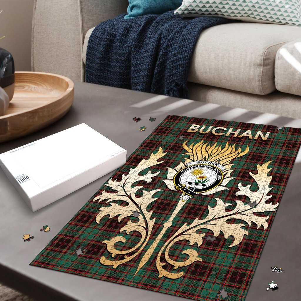 Clan Buchan Ancient Tartan Crest Thistle Jigsaw Puzzles Gift For Family BA23 Clan Buchan Tartan Today   