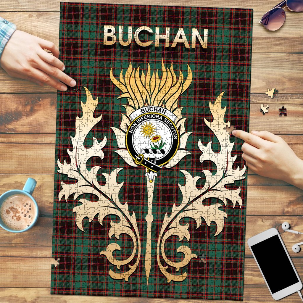 Clan Buchan Ancient Tartan Crest Thistle Jigsaw Puzzles Gift For Family BA23 Clan Buchan Tartan Today   