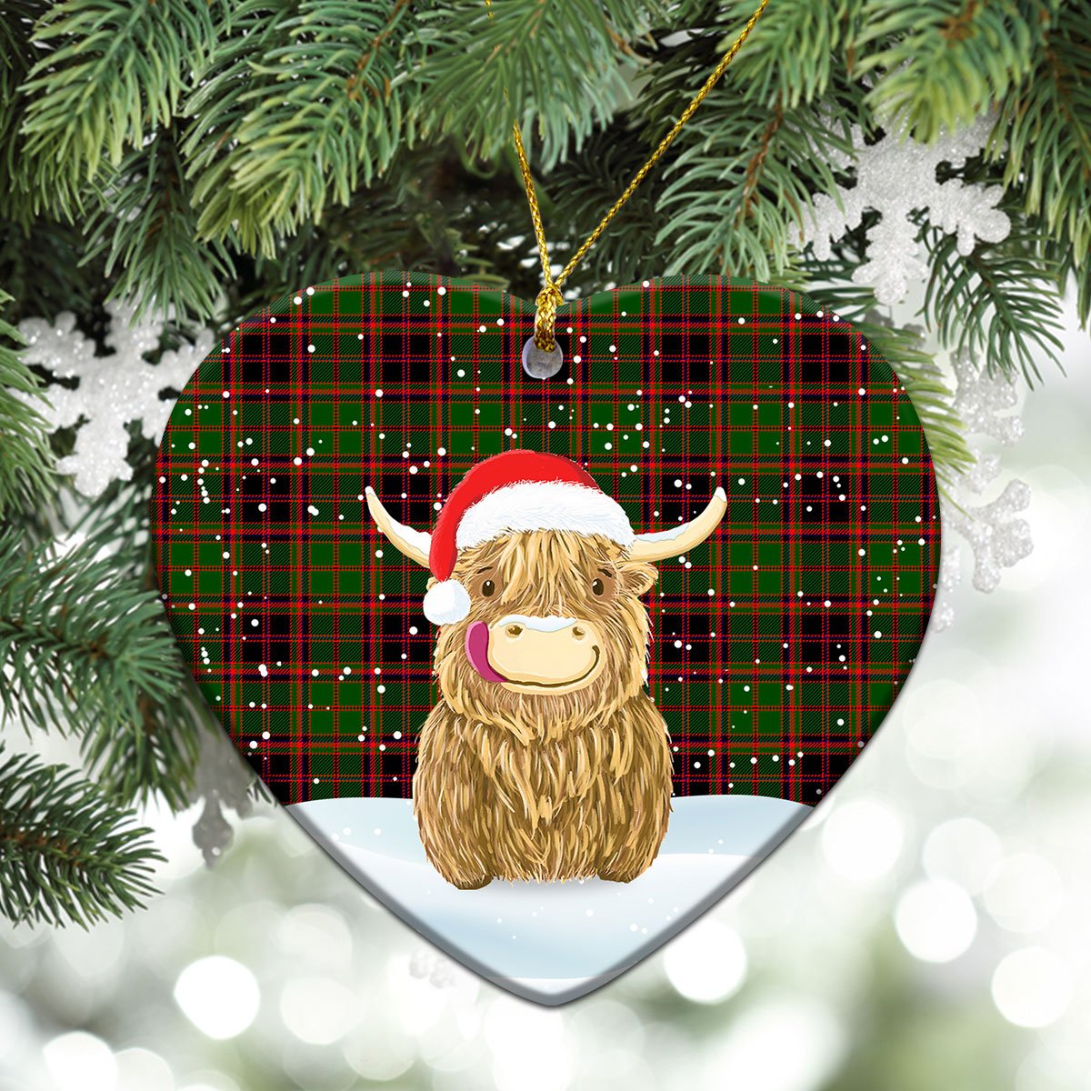 Clan Buchan Modern Tartan Christmas Ceramic Ornament Highland Cows Style XP94 Buchan Modern Tartan Tartan Ornament   