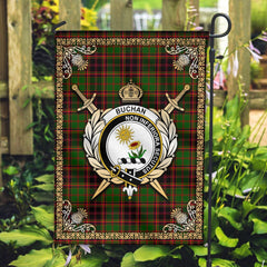 Clan Buchan Modern Tartan Crest Garden Flag  - Celtic Thistle  UT88 Clan Buchan Tartan Today   