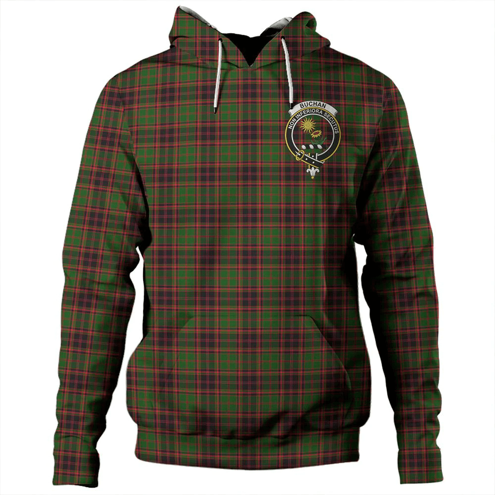 Clan Buchan Modern Tartan Hoodie Crest QVRUDEZA-1 Buchan Modern Tartan Hoodies   