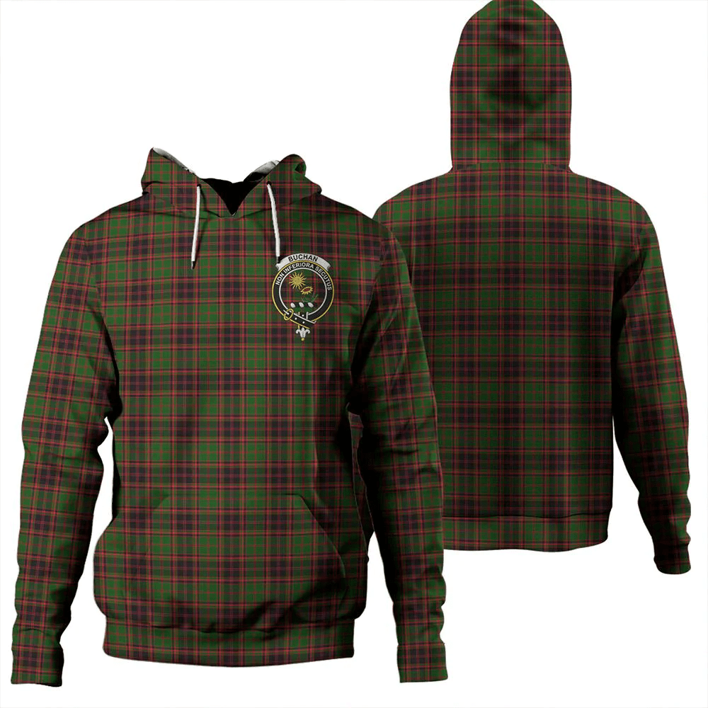 Clan Buchan Modern Tartan Hoodie Crest QVRUDEZA-1 Buchan Modern Tartan Hoodies   