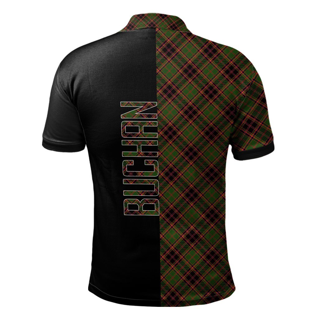 Clan Buchan Modern Tartan Polo Shirt Half of Me - Cross Style MT40 Buchan Modern Tartan Tartan Polo   