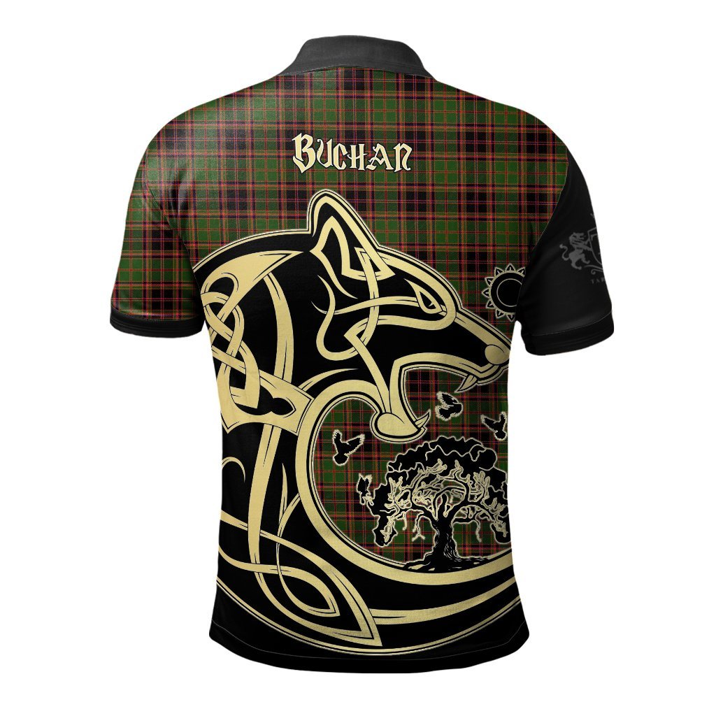 Clan Buchan Modern Tartan Polo Shirt Viking Wolf NX44 Buchan Modern Tartan Tartan Polo   