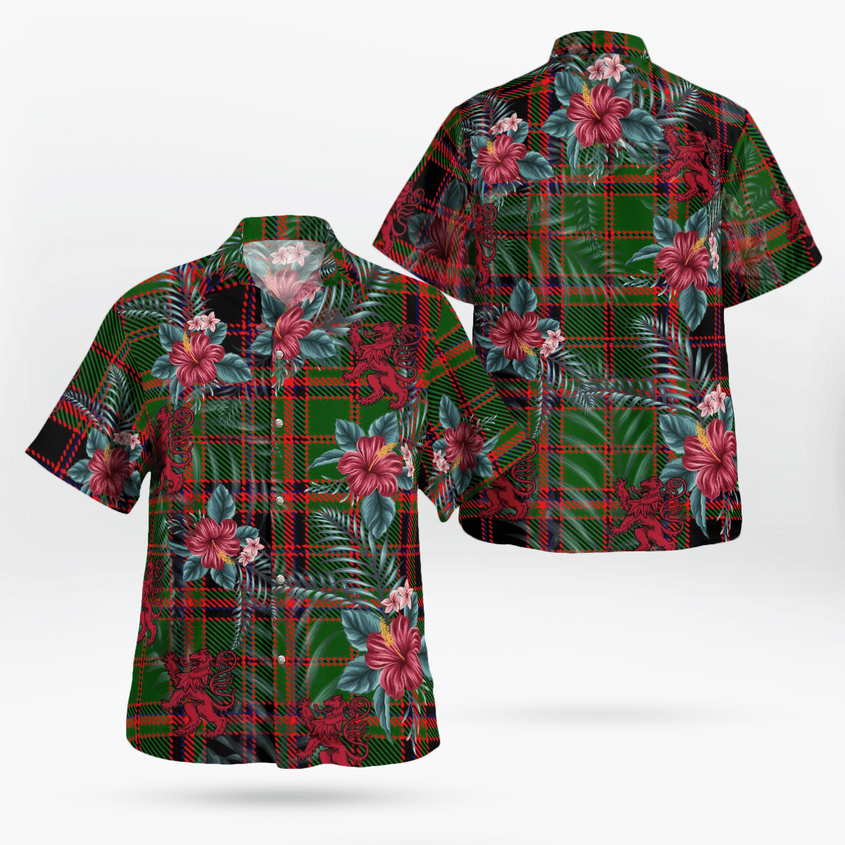 Clan Buchan Modern Tartan Scottish Lion Hawaiian Shirt QD66 Buchan Modern Tartan Tartan Hawaii Shirt   