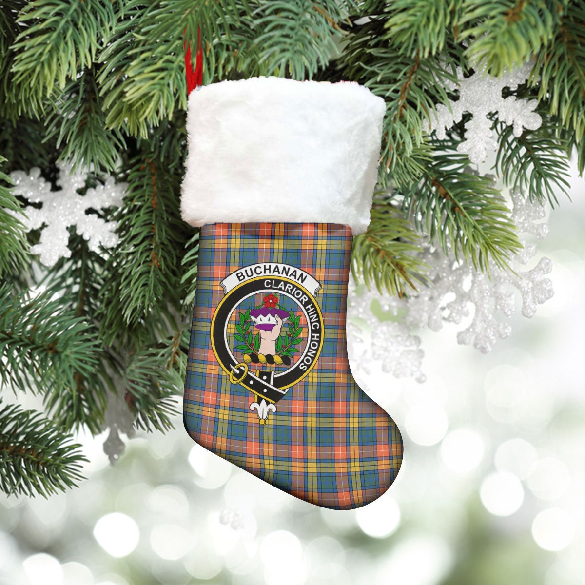 Clan Buchanan Ancient Tartan Crest Christmas Stocking TO11 Buchanan Ancient Tartan Tartan Stocking   