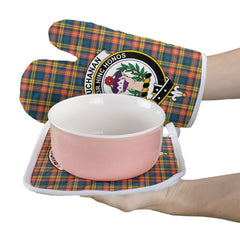 Clan Buchanan Ancient Tartan Crest Oven Mitt And Pot Holder (2 Oven Mitts + 1 Pot Holder) DA60 Clan Buchanan Tartan Today   