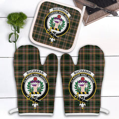 Clan Buchanan Hunting Tartan Crest Oven Mitt And Pot Holder (2 Oven Mitts + 1 Pot Holder) ZA56 Clan Buchanan Tartan Today   