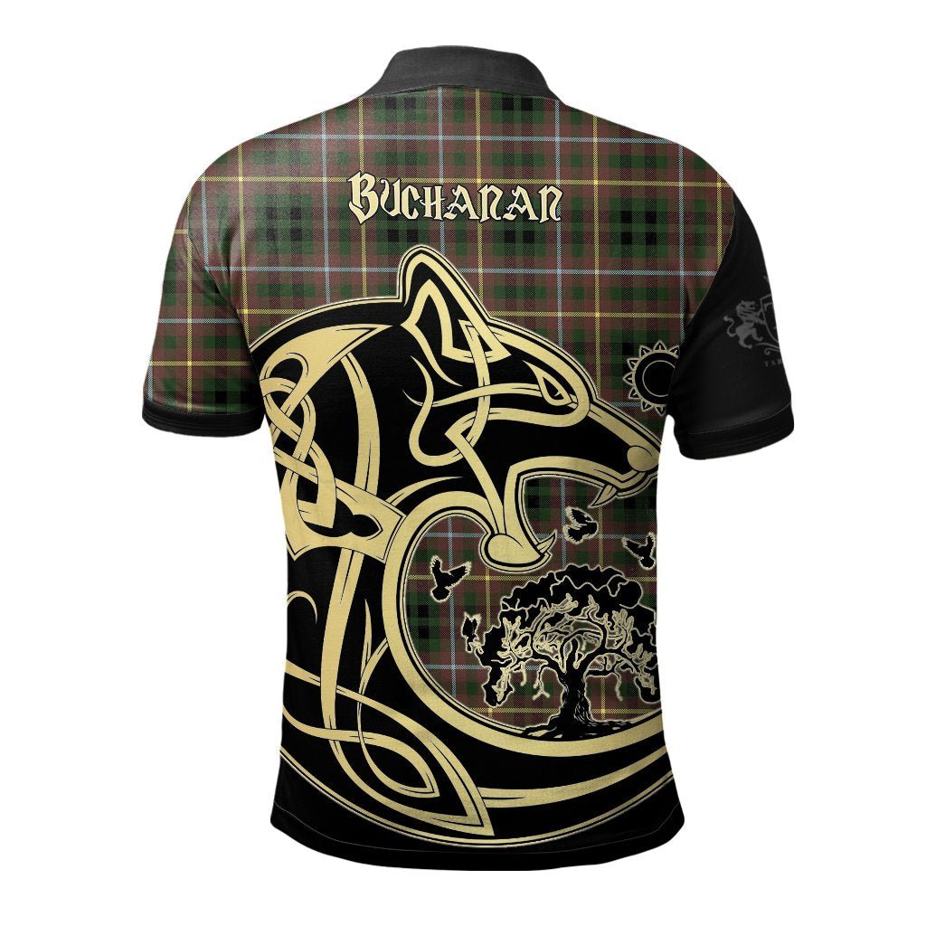 Clan Buchanan Hunting Tartan Polo Shirt Viking Wolf HV86 Buchanan Hunting Tartan Tartan Polo   