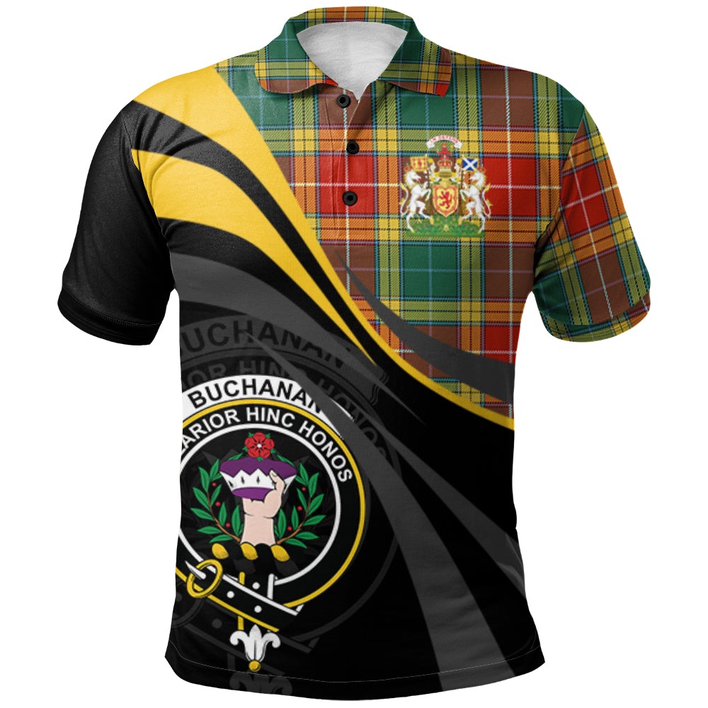 Clan Buchanan Old Sett Tartan Polo Shirt - Royal Coat Of Arms Style DO56 Buchanan Old Sett Tartan Tartan Polo   