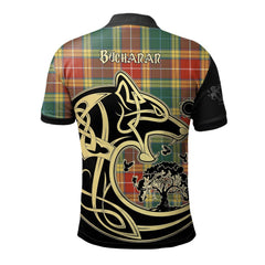 Clan Buchanan Old Sett Tartan Polo Shirt Viking Wolf BC42 Buchanan Old Sett Tartan Tartan Polo   